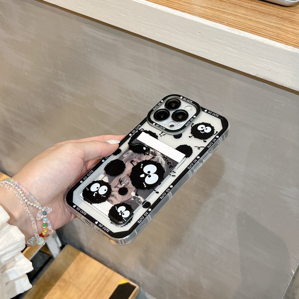Ốp Điện Thoại Tpu Mềm Trong Suốt Hình Bùi Nhùi Hoạt Hình Có Ngăn Đựng Thẻ Cho iPhone 14 Plus 13 12 11 Pro XR XS Max