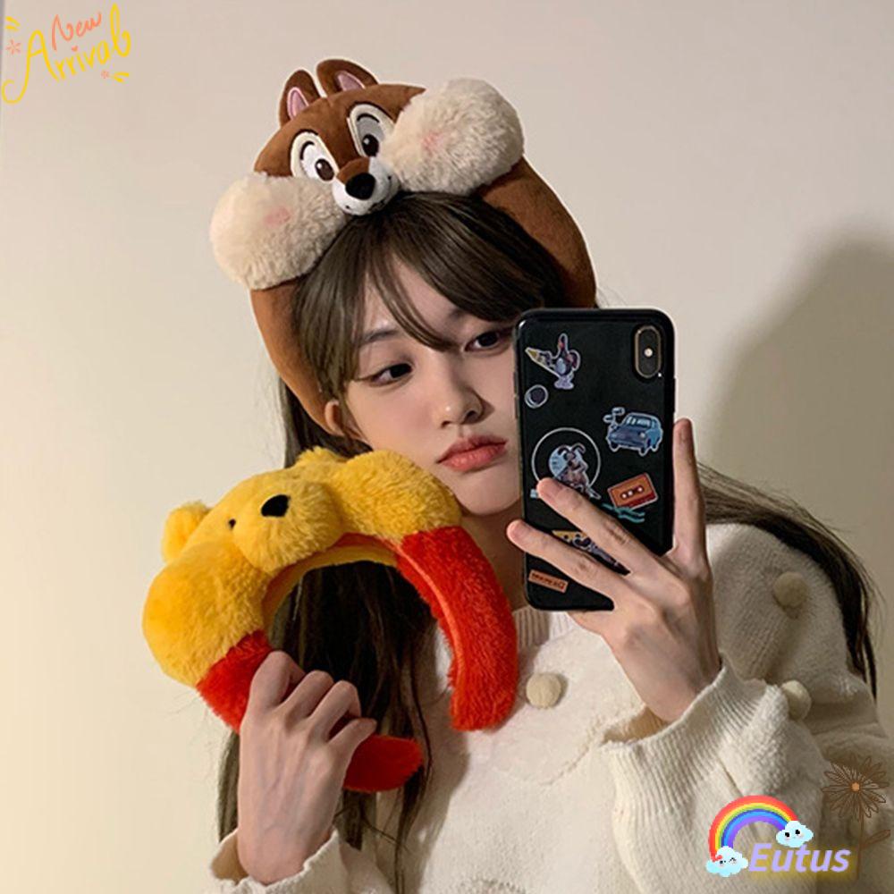 Băng Đô Cài Tóc Rửa Mặt Họa Tiết Gấu Pooh Hoạt Hình Dễ Thương Cho Nữ