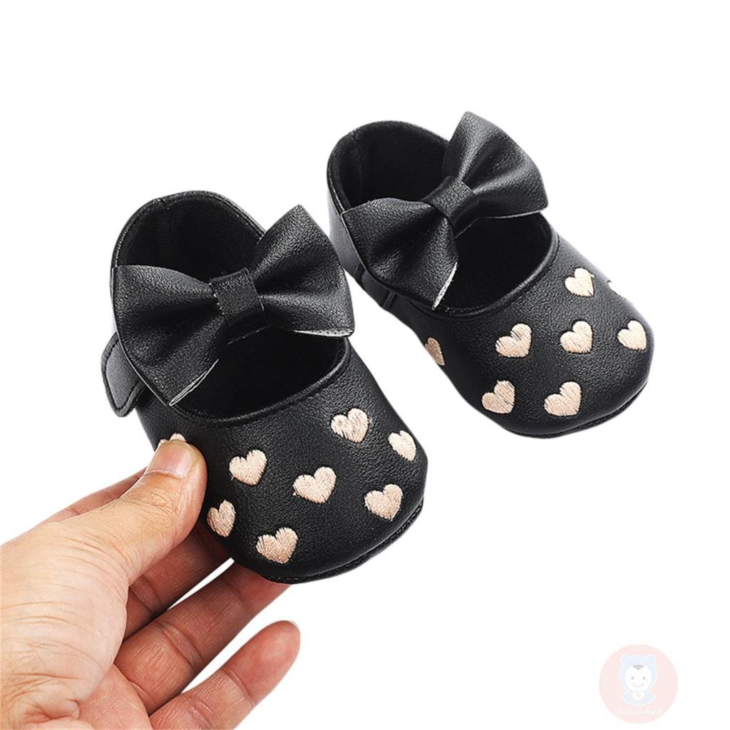 Giày Búp Bê Da PU Đế Mềm Đính Nơ Xinh Xắn Cho Bé Gái LAA6-Baby