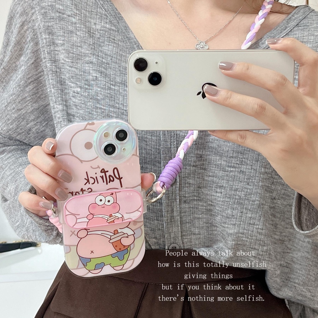 Ốp Điện Thoại TPU Mềm Trong Suốt Chống Rơi Hình Spongebob Có Dây Đeo Chéo Cho iPhone 14 13 12 11 Pro Max