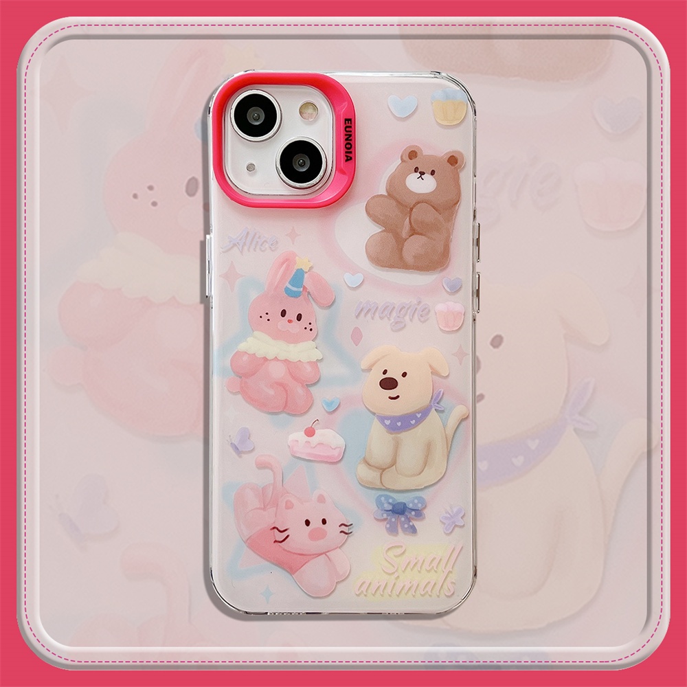 Ốp Điện Thoại TPU Mềm Trong Suốt Họa Tiết Gấu Hoạt Hình Chống Rơi Cho iPhone 14 13 12 11 Pro Max