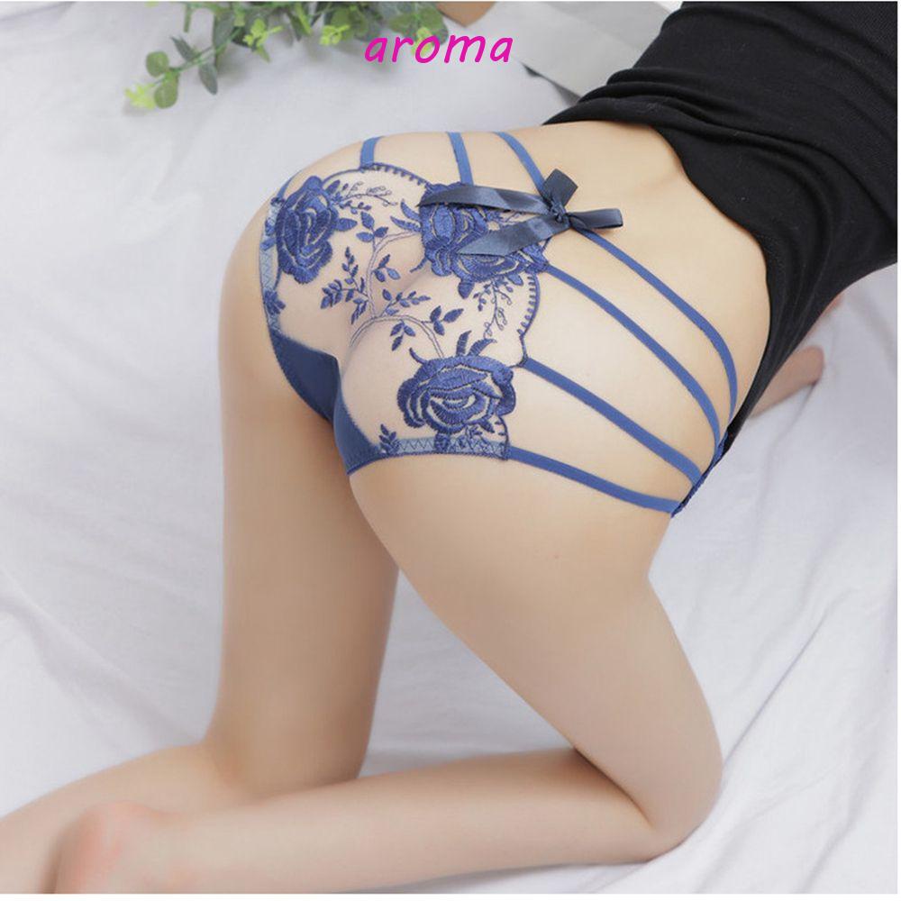 Quần Lót Ren Lưới Thêu Hoa Lưng Thấp Quyến Rũ Cho Nữ