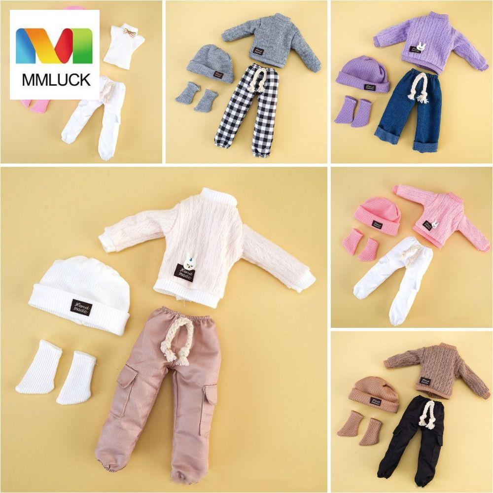 Bộ Áo Sweater Dệt Kim + Mũ Thời Trang Cho Búp Bê Bjd Tỉ Lệ 1 / 6