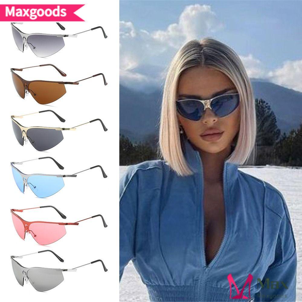 Kính Mát Gọng Kim Loại Màu Xanh Da Trời Thời Trang Punk