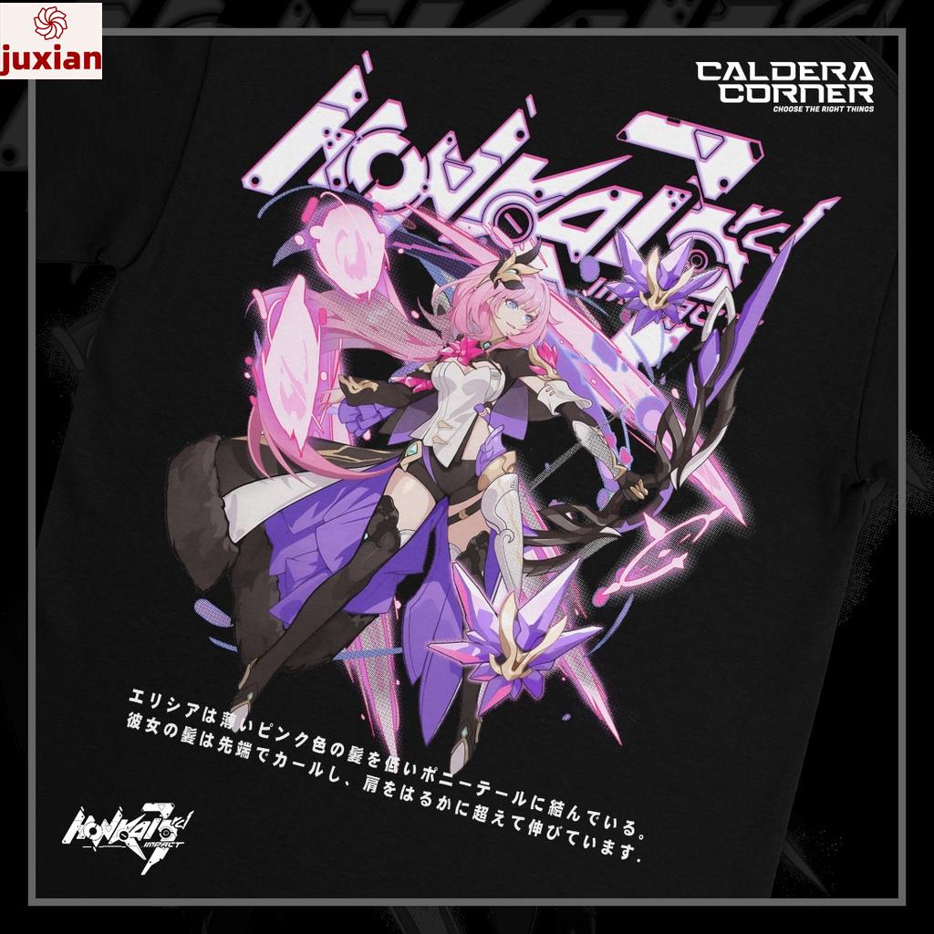 Honkai Impact Elysia Áo Thun Trò Chơi Ngọt Ngào Cho Nữ