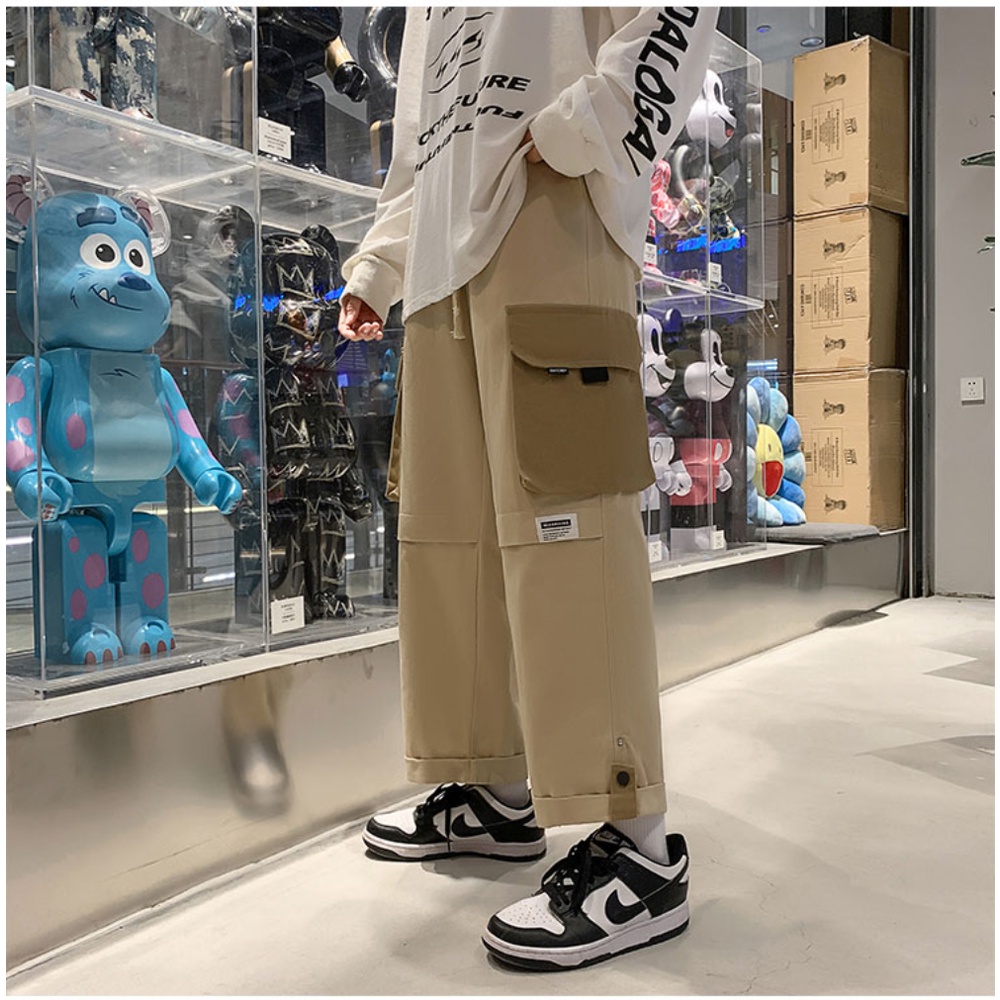 Quần Dài Dáng Rộng Phong Cách Retro Nhật Bản Thời Trang Xuân Thu Cho Nam