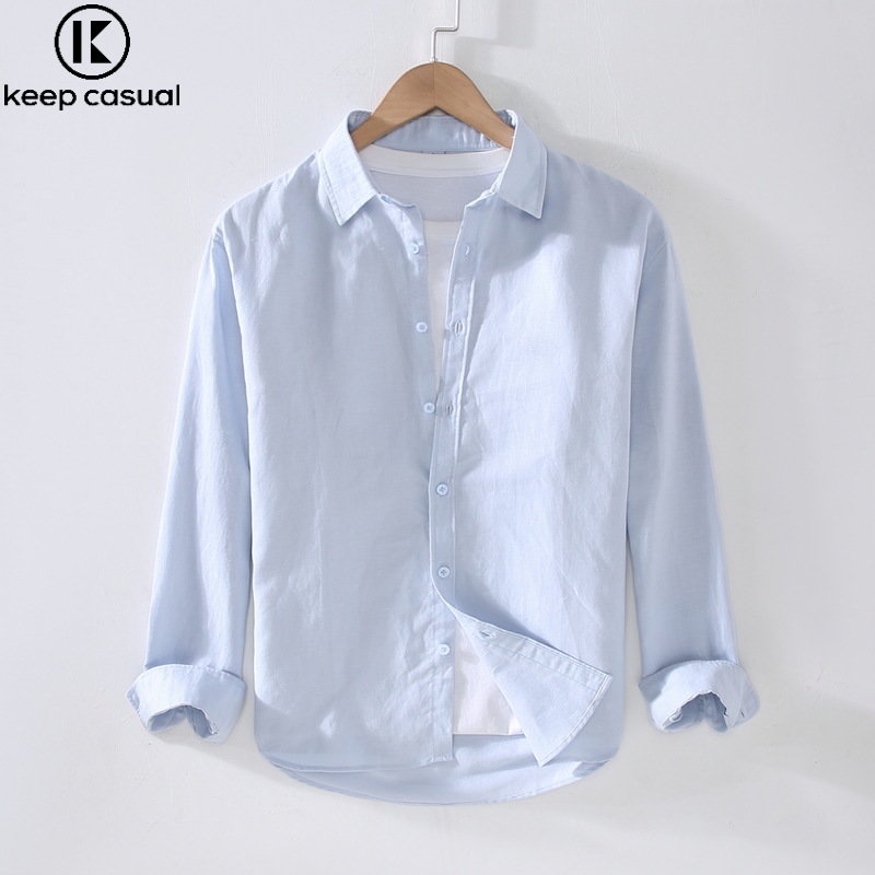 Áo Sơ Mi Cotton Lanh Dài Tay Màu Trắng Phong Cách Doanh Nhân Thời Trang Mùa Hè Hàng Mới Dành Cho Nam