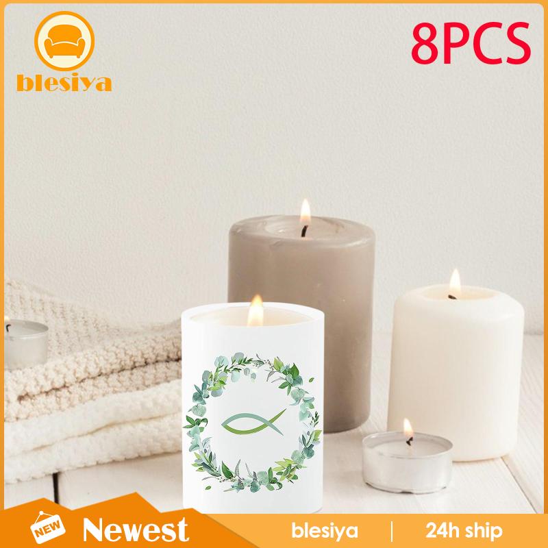 [Blesiya] Set 8 Vỏ Bọc Đèn Cầy Để Bàn Trang Trí Nội Thất