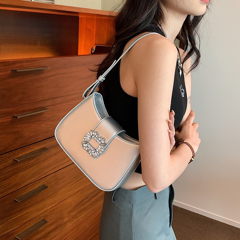 Túi Đeo Chéo Một Bên Vai Khảm Đá Kim Cương Thời Thượng Đơn Giản Cá Tính niche