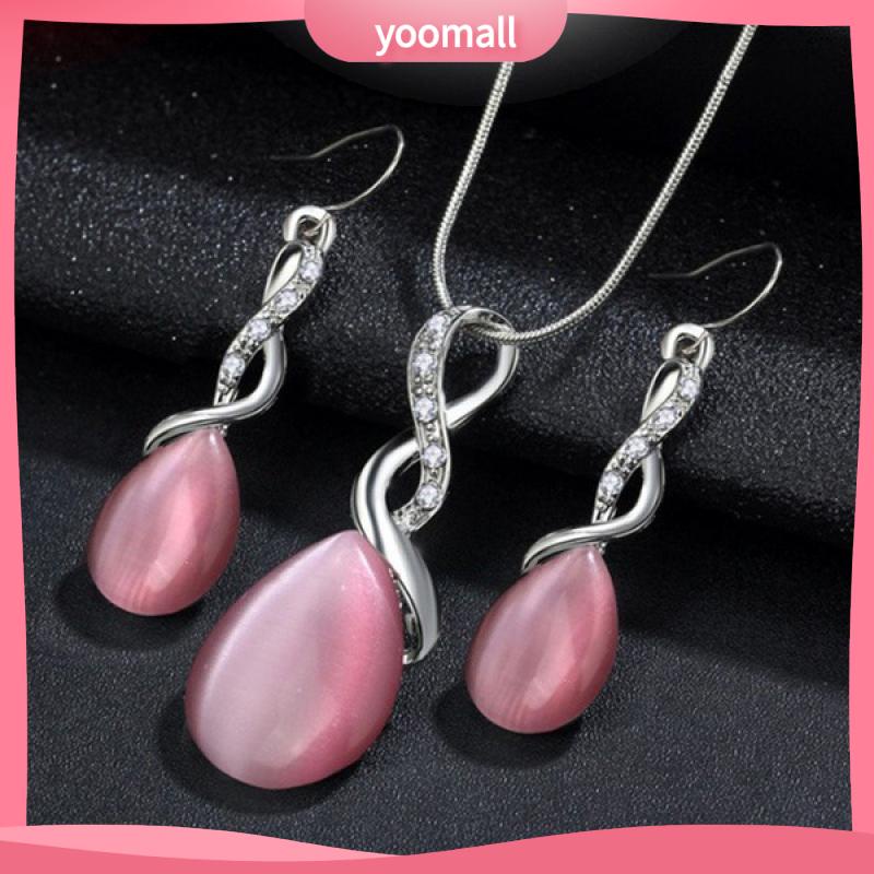 Bộ Vòng cổ + Bông Tai Hình Giọt Nước Thời Trang