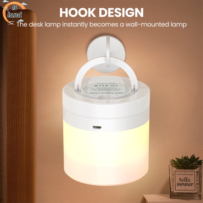 Đèn Ngủ RGB 7 Màu Sắc Tùy Chọn Có Thể Sạc Lại Bằng Cổng USB Kèm Móc Tiện Dụng