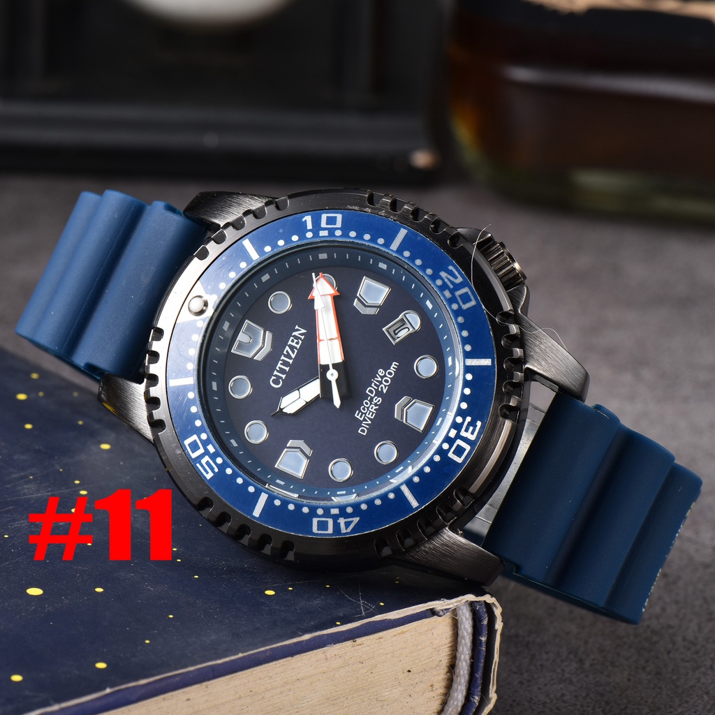 Đồng Hồ Quartz Nam Hiển Thị Ngày Dây Cao Su Silicone