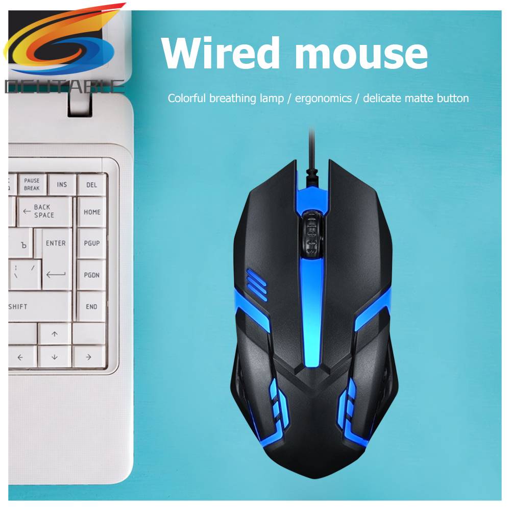 Chuột Quang Chơi Game 120cm USB 5500dpi Có Đèn Led 2 Nút Bấm Cho Văn Phòng