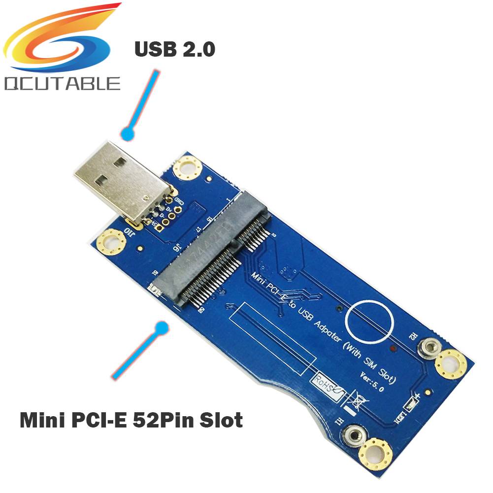 Card Chuyển Đổi PCI-E Sang USB + Khe SIM 6 / 8pin Cho Mô Đun WWAN LTE Thẻ