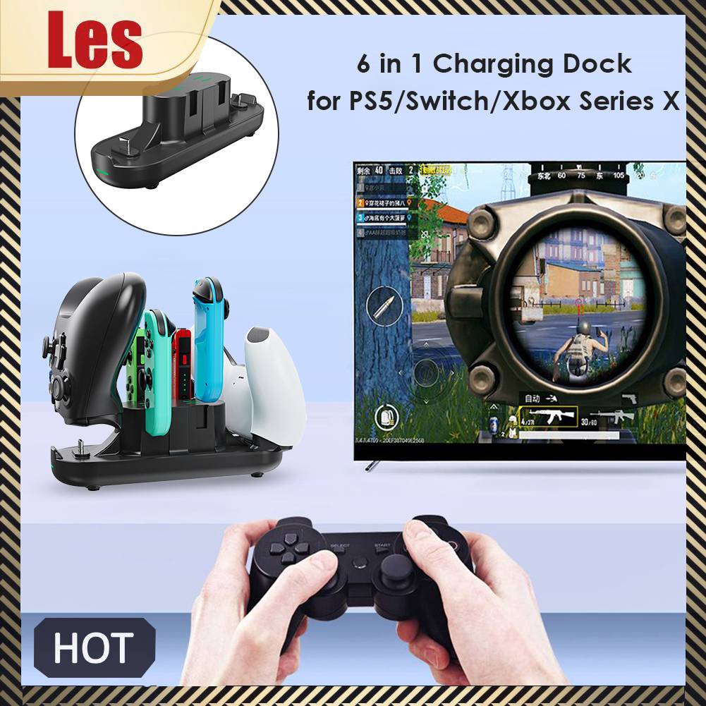 Đế SạC 6 Trong 1 Cho Tay CầM Chơi Game Joy Con PS5 Xbox X S