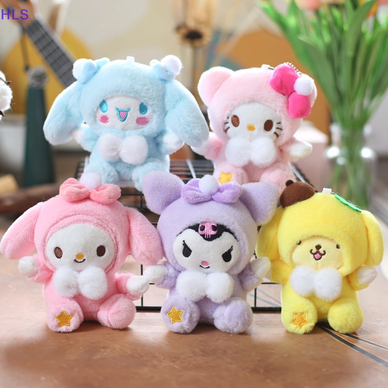 1 Thú Nhồi Bông Hình Mèo Kitty Kuromi Melody Cinnamoroll Kích Thước 12cm