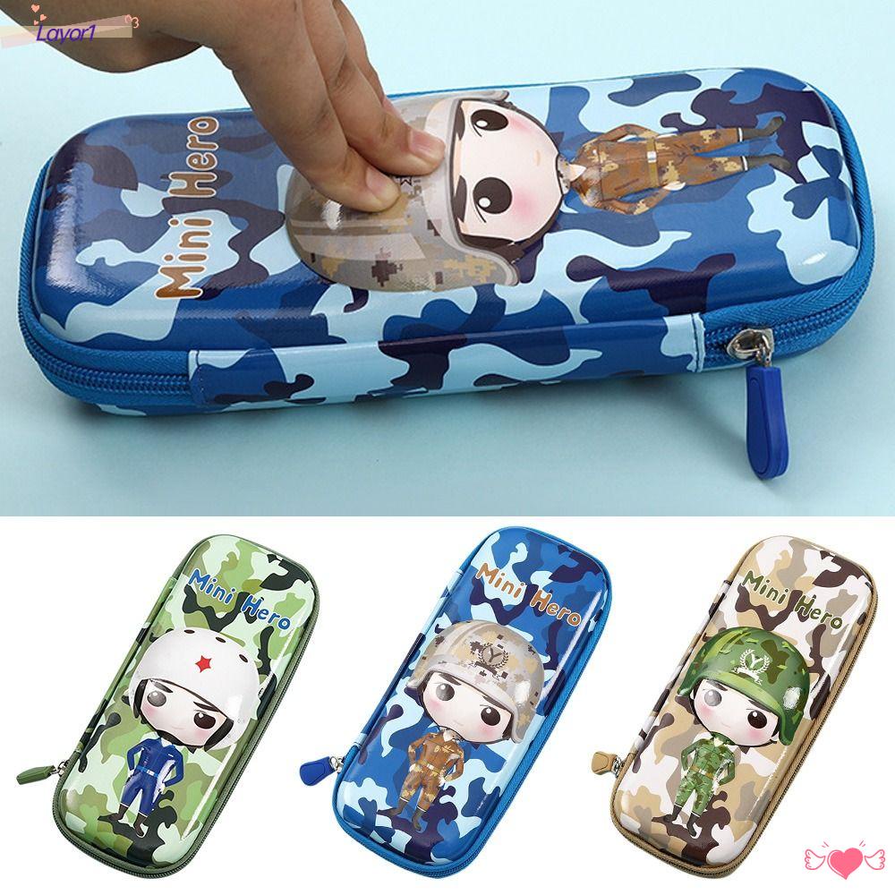 LAYOR1 Túi Đựng Bút Họa Tiết Rằn Ri Ba Chiều LAYOR1