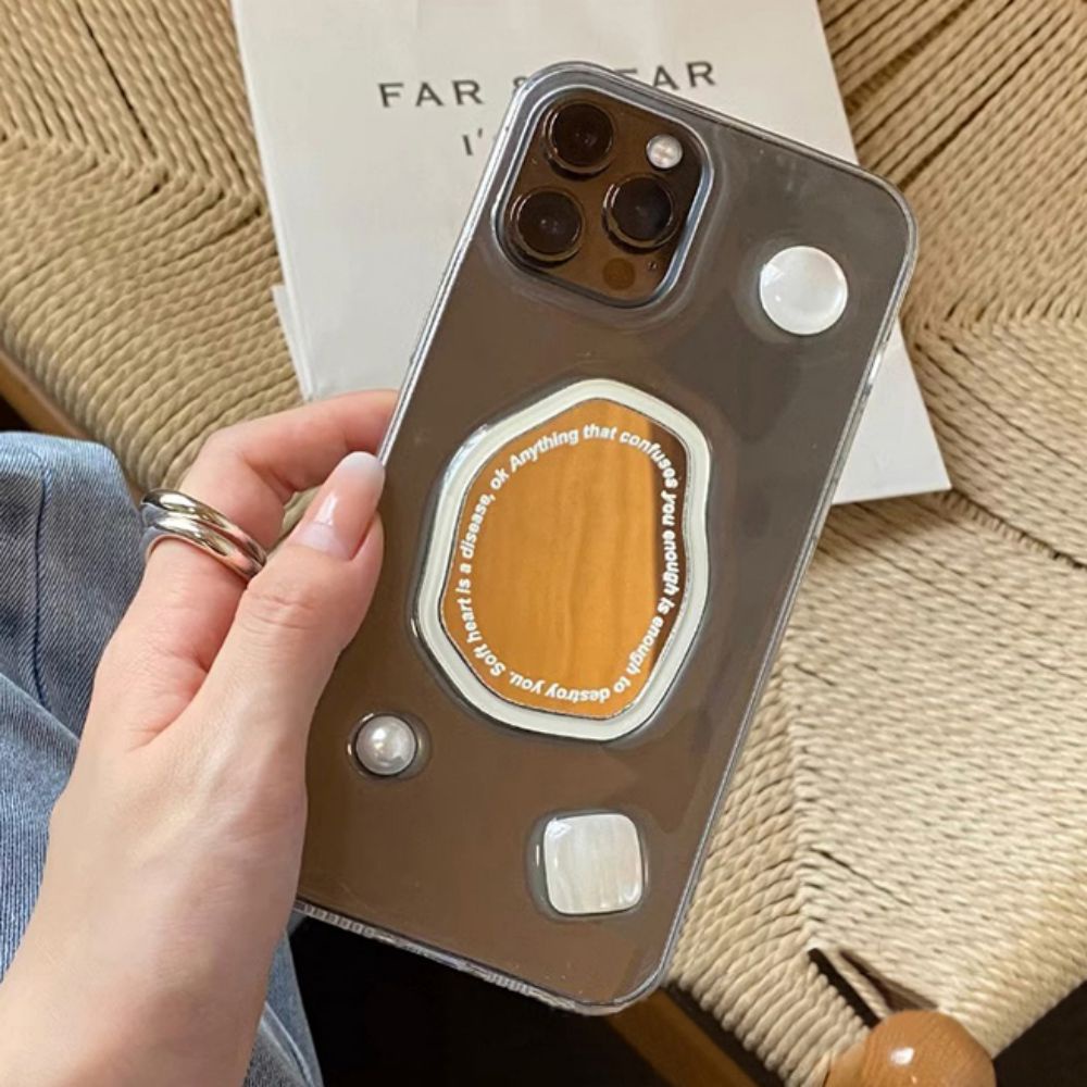 Ốp Điện Thoại TPU Mềm Trong Suốt Đính Ngọc Trai 3D Lấp Lánh Chống Sốc Cho IPhone 14 13 12 11 Pro Max X XR 8 7 Plus SE