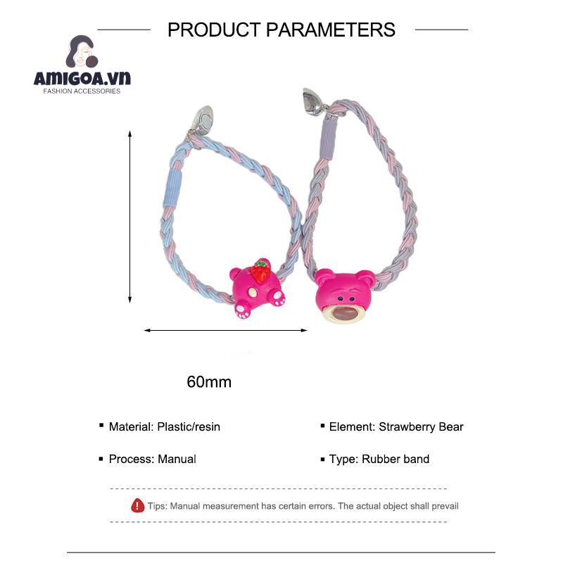 ✨✨Dây Buộc Tóc Từ Tính Hình Gấu / Dâu Tây Dễ Thương Cho Cặp Đôi