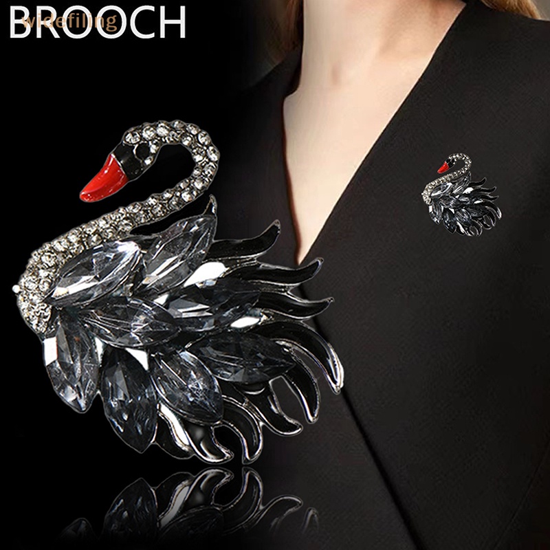 Trâm Cài Áo Hình Thiên Nga Đính Đá Thời Trang Dành Cho Nữ