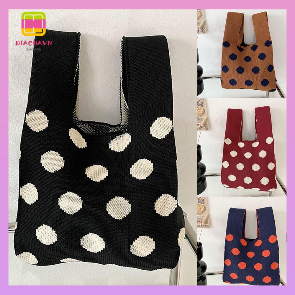 DIACHAVN Túi Xách Đan Len Thủ Công Thiết Kế Tối Giản Thời Trang