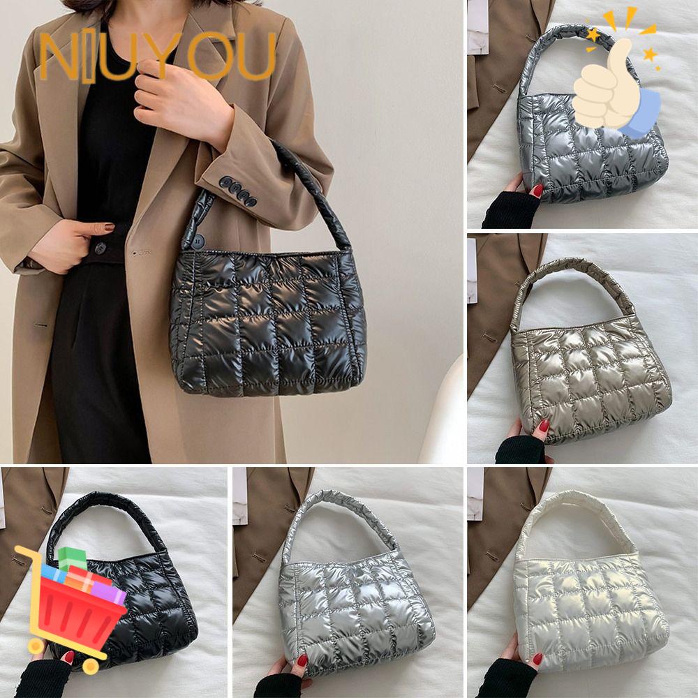 NIUYOU Túi Xách Cotton Họa Tiết Sọc Caro Phong Cách Boho Thời Trang