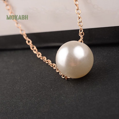 [Mok Abh] Vòng Cổ Choker Chất Liệu Hợp Kim Có Đính Ngọc Trai Giả Thời Trang