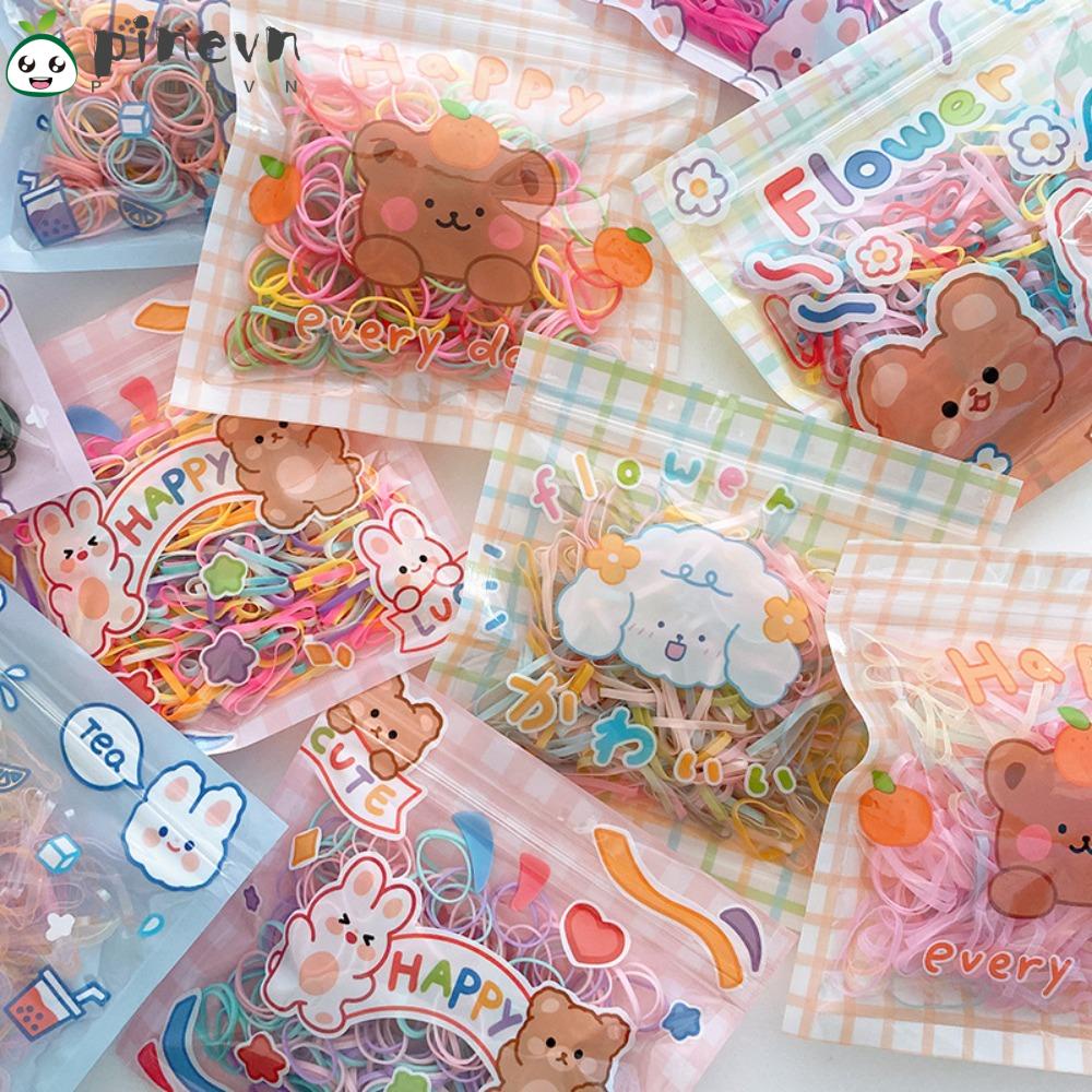 PINEVN Bộ 200 Dây Thun Buộc Tóc Nhiều Màu Sắc Dùng Một Lần Tiện Dụng