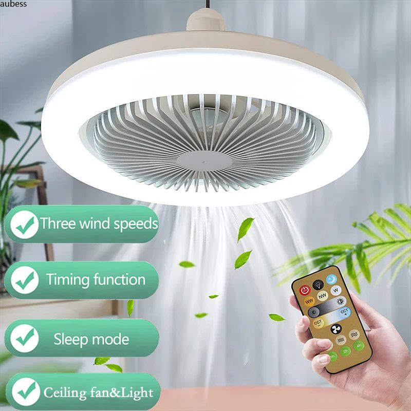 Sẵn Sàng Quạt Trần Bóng Đèn Led E27, Quạt Trần Có Đèn Led, Quạt Điện Có Điều Khiển Từ Xa Serein