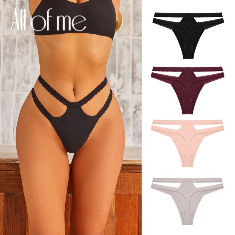 Allofme Quần Lót Lọt Khe Chữ T Màu Trơn Thoáng Khí Thoải Mái Gợi Cảm Cho Nữ