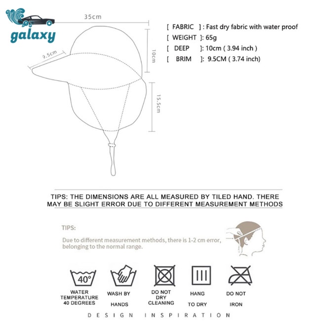 Galaxy Mũ Bucket Thể Thao Chống Nắng Nhanh Khô Có Vành Che Cổ Vành Rộng Cho Hoạt Động Ngoài Trời