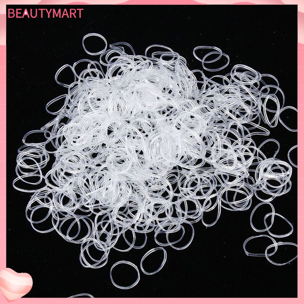 Set 500 Dây Thun Buộc Tóc Trong Suốt Dùng Một Lần