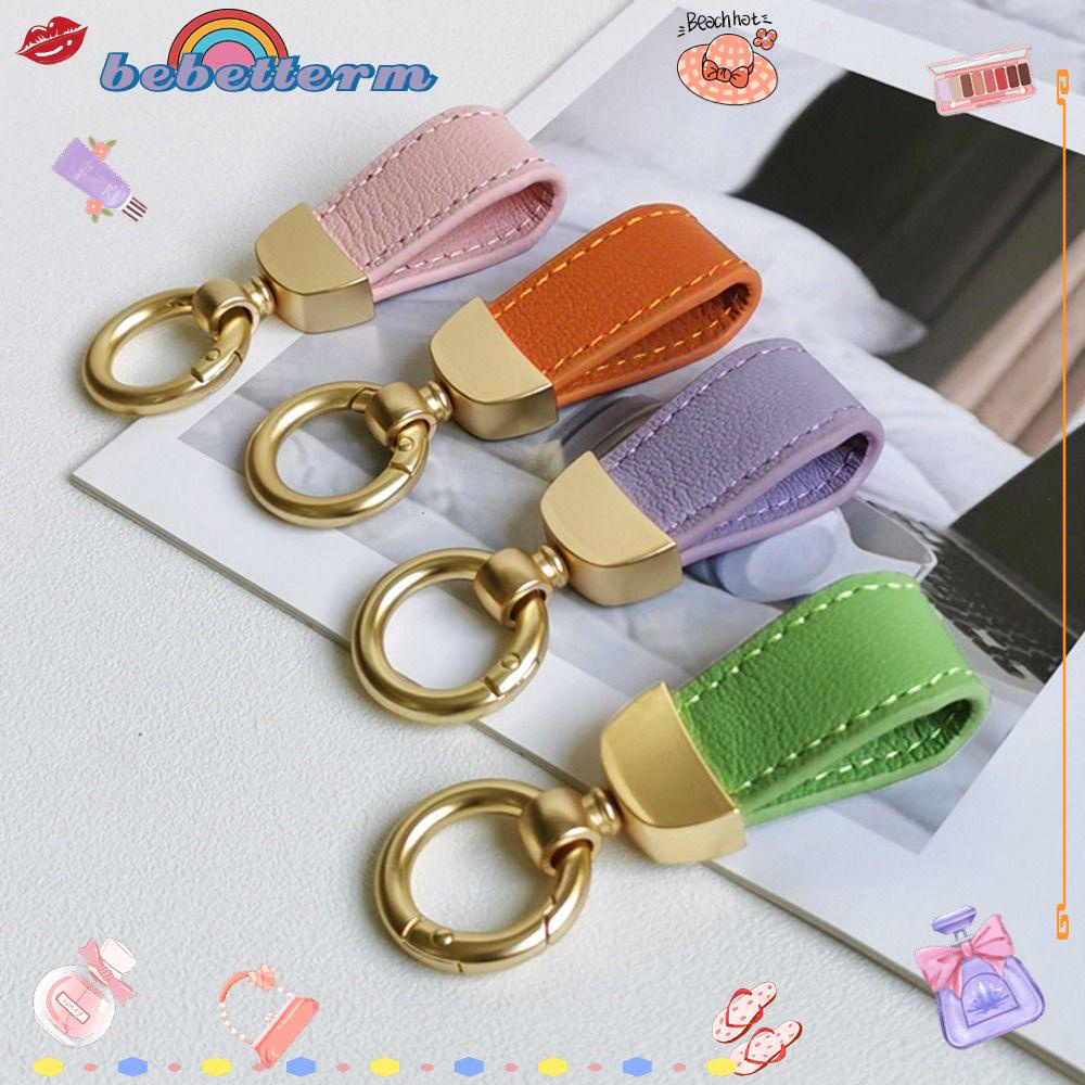 BEBETTERM Móc Khóa Da Cừu Phối Kim Loại Sang Trọng Thanh Lịch