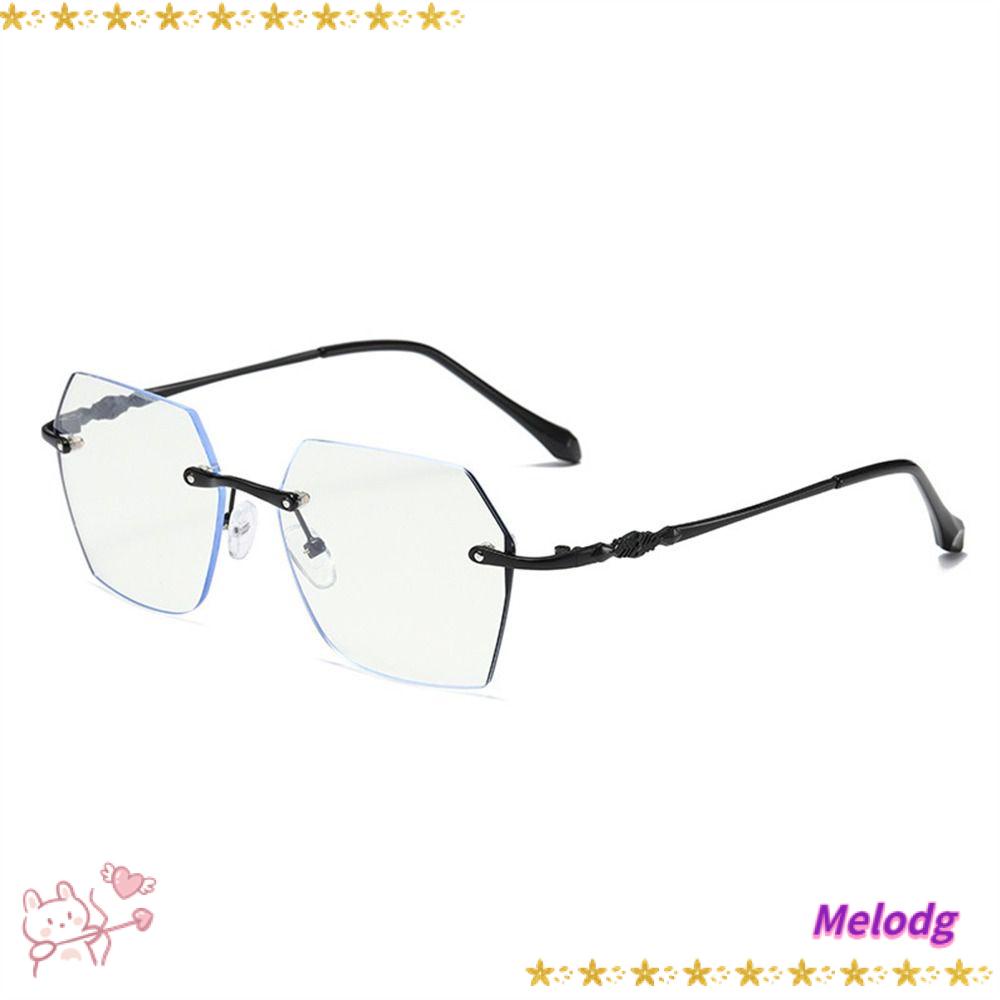 MELODG Mắt Kính Chống Ánh Sáng Xanh Gọng Kim Loại Siêu Nhẹ Không Gọng Kiểu Cổ Điển Thời Trang Cho Nữ
