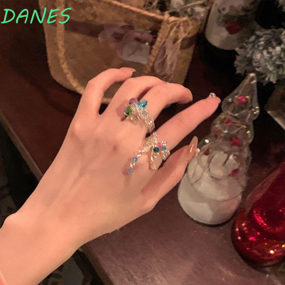 Nhẫn Hình Hoa Đính Tua Rua Phong Cách Hàn Quốc Vintage Thời Trang Cho Nữ Y2K