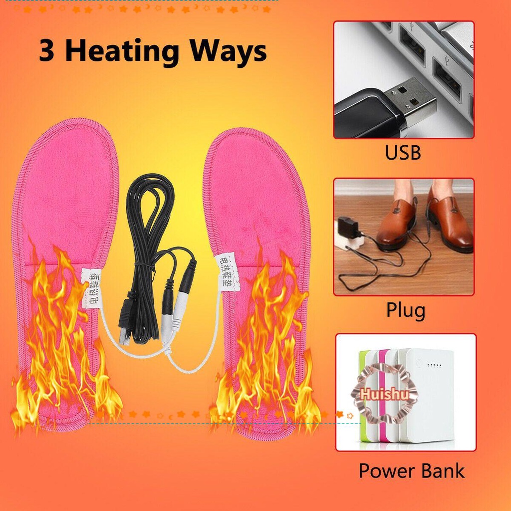 HS Đế Lót Giày Giữ Ấm Bằng Điện Tiện Lợi Dành Cho Nam Nữ