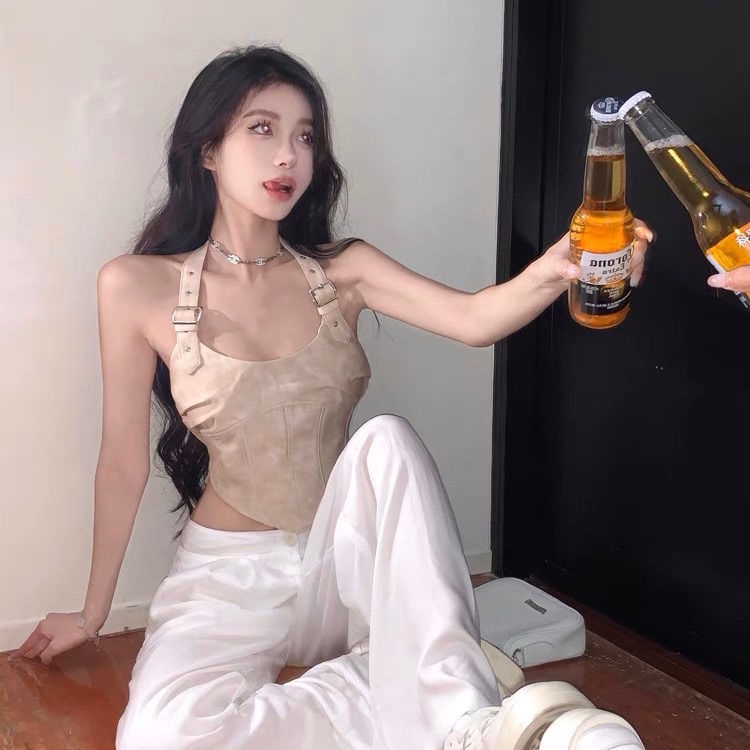 Áo Hai Dây Dáng Ngắn Phong Cách Mỹ Hàng Mới 2023