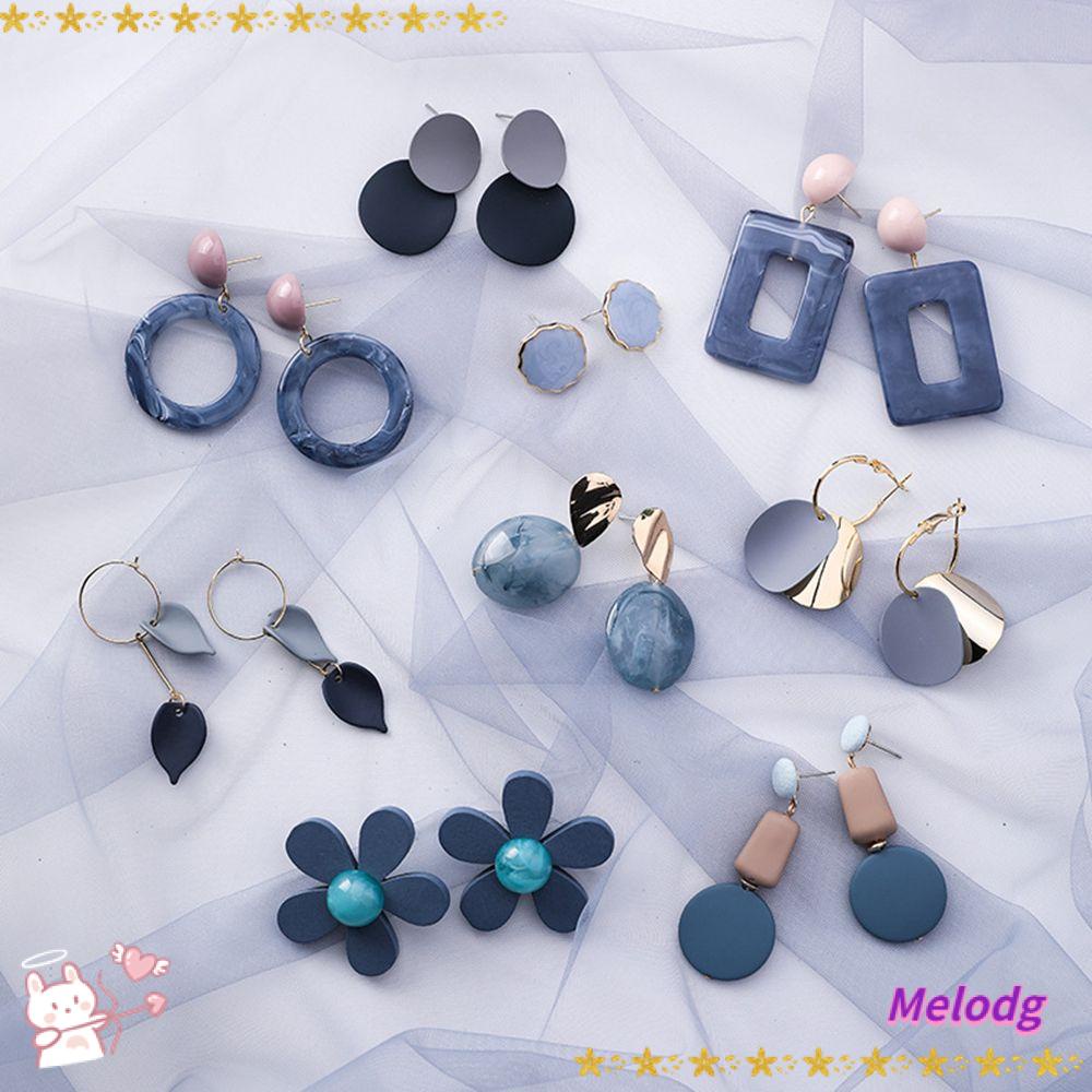 MELODG Bông Tai Hình Tròn Bằng Acrylic Thiết Kế Bất Đối Xứng Độ