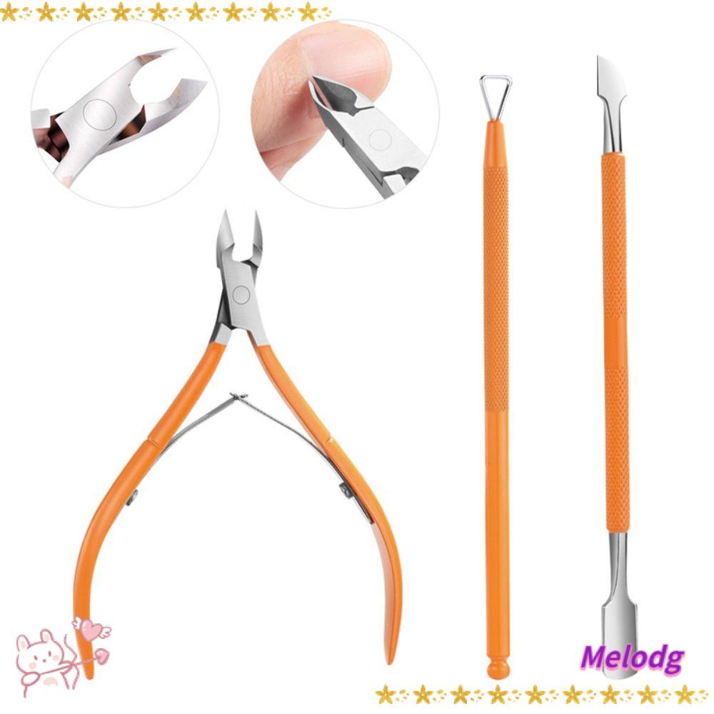 MELODG Bộ 3 Dụng Cụ Chăm Sóc Móng Tay Và Móng Chân Bằng Thép Không Gỉ