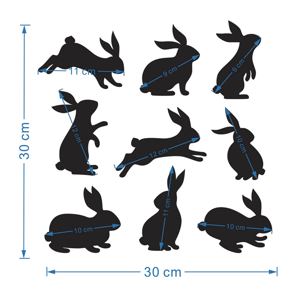 1 Bộ Đề Can Acrylic Tự Dính Hình Thỏ Tráng Gương Trang Trí Nhà Cửa