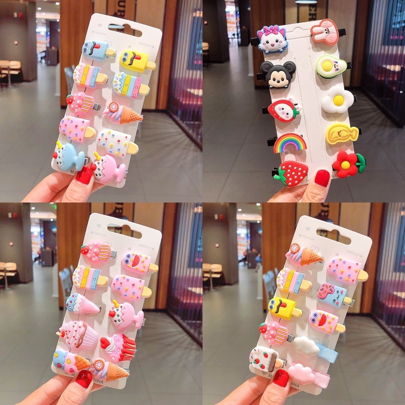 Kẹp Tóc Nhỏ Hình Trái Cây / Động Vật Dễ Thương Phong Cách Hàn Quốc Cho Bé Gái