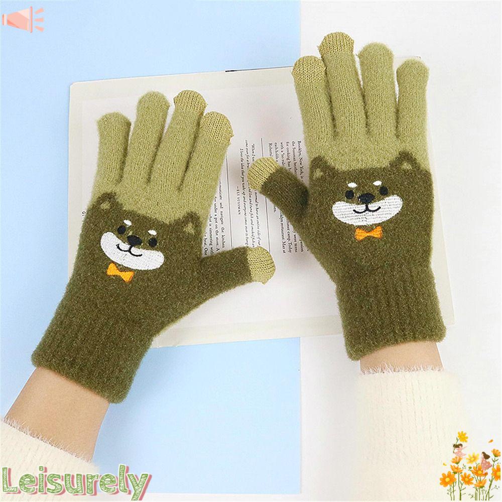LEILY Găng Tay Cảm Ứng Hoạ Tiết Hoạt Hình