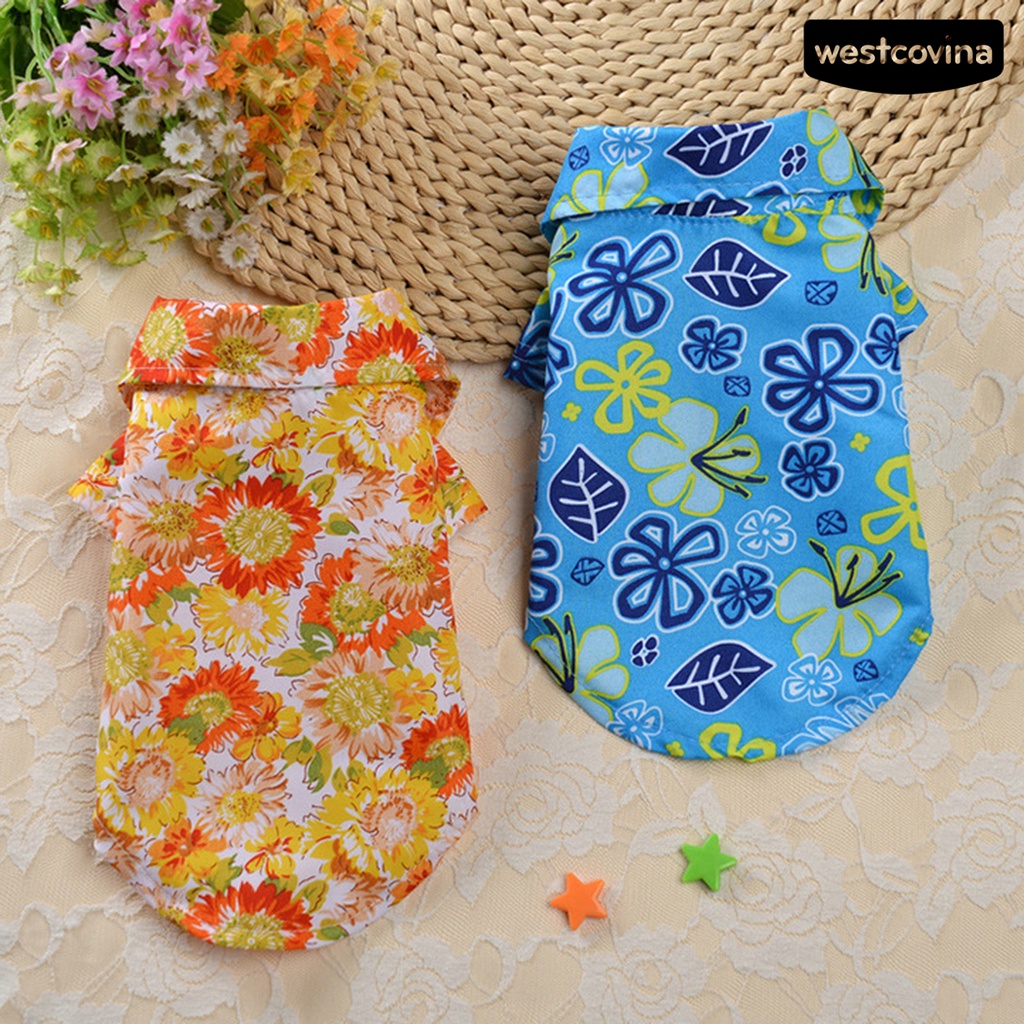 [COD]♞Áo Sơ Mi Thoáng Khí Phong Cách Hawaii Thời Trang Đi Biển Mùa Hè Cho Thú Cưng