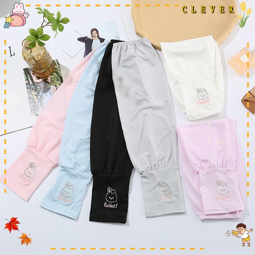 Ống Tay Áo Chống Nắng Ngoài Trời Bằng Lụa Lạnh Hình Thỏ Cho Trẻ Em