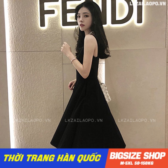 Đầm 2 dây dáng dài Bigsize Váy hai dây nữ Không tay cổ vuông mùa hè Phong cách Hàn Quốc Thời Trang đẹp