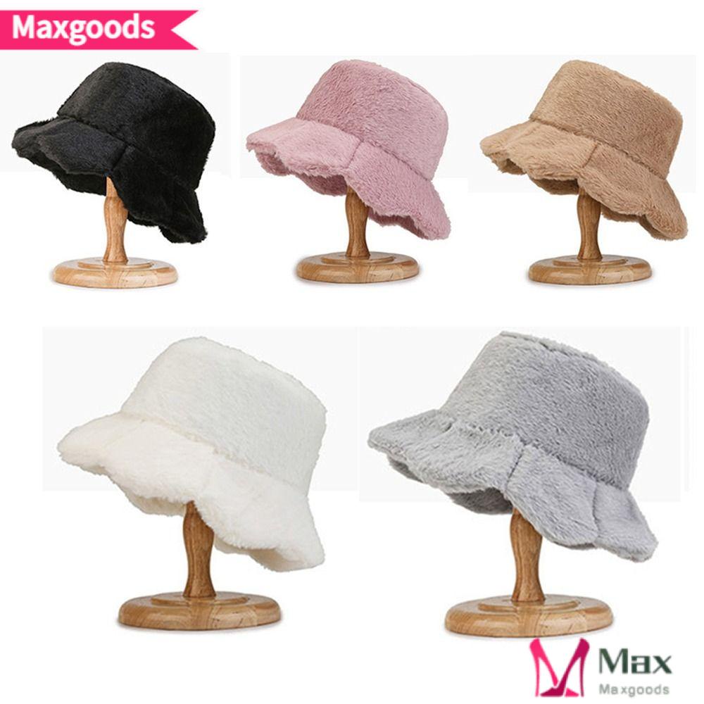 MAXG Mũ Bucket Lông Nhung Ấm Áp Thời Trang Mùa Thu Cho Nữ
