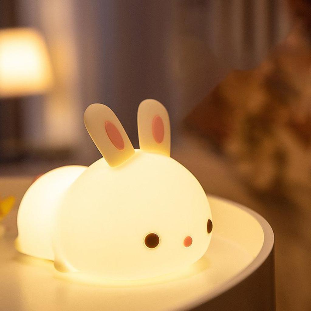 Đèn Ngủ Hình Chú Thỏ Dễ Thương Không Cảm Ứng Điều Khiển Từ Xa Tiện Dụng Cho Bé