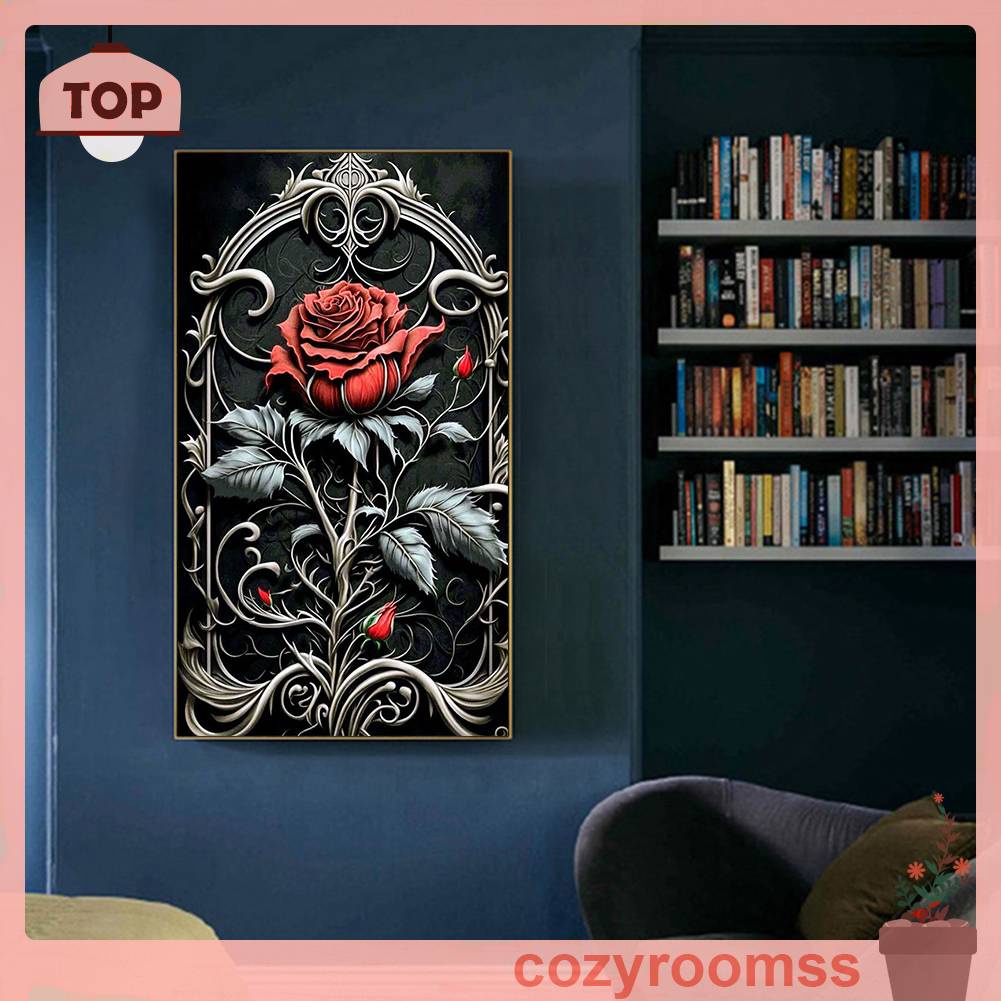 Tranh Đính Đá Kim Cương Toàn Bộ 5D DIY Hình Vẽ Hoa Trang Trí Nhà Cửa