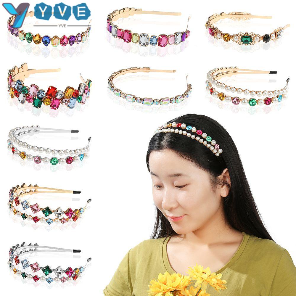 YVE Băng Đô Cài Tóc Đính Đá Phong Cách Baroque Sang Trọng
