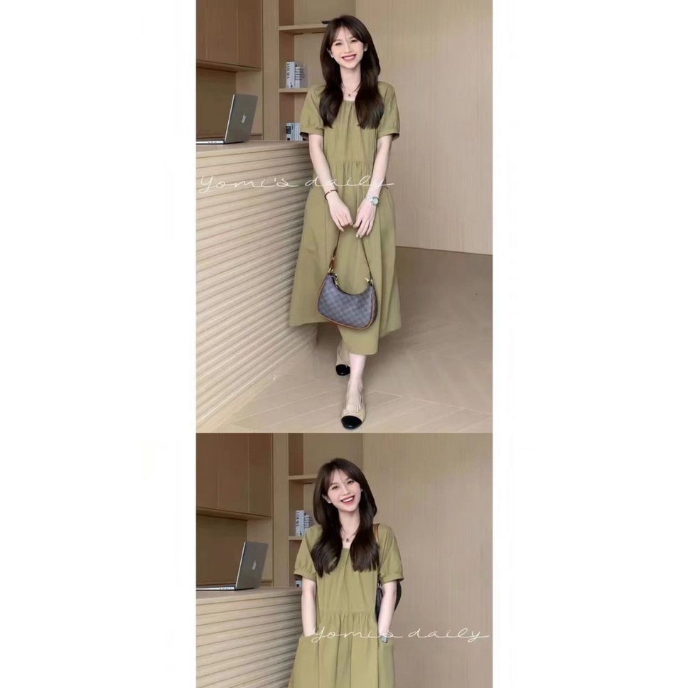 YHTN đầm bầu Thời trang dễ thương xinh váy bầu dài bigsize áo bầu xinh